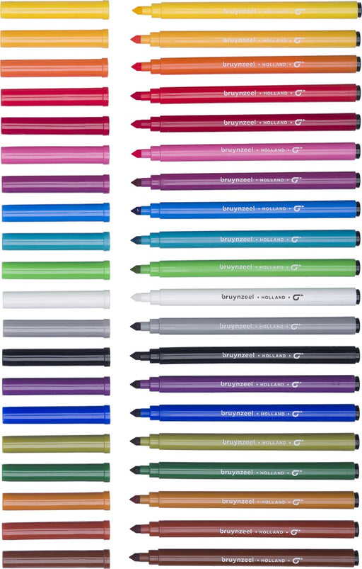 Bruynzeel Kids viltstiften Super Point, set van 20 stuks in geassorteerde kleuren 6 stuks, OfficeTown