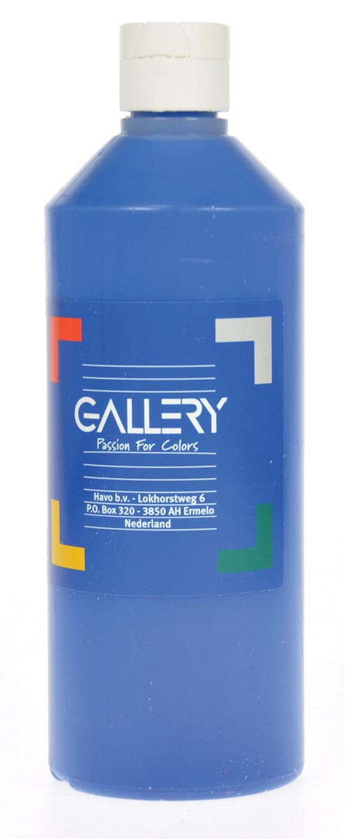Gallery plakkaatverf, flacon van 500 ml, donkerblauw 6 stuks, OfficeTown