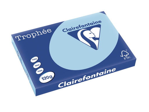 Clairefontaine Trophée Pastel, gekleurd papier, A3, 120 g, 250 vel, blauw 5 stuks, OfficeTown
