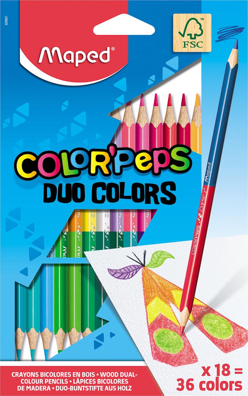 Maped kleurpotlood Color'Peps Duo, blister met 18 stuks 12 stuks, OfficeTown