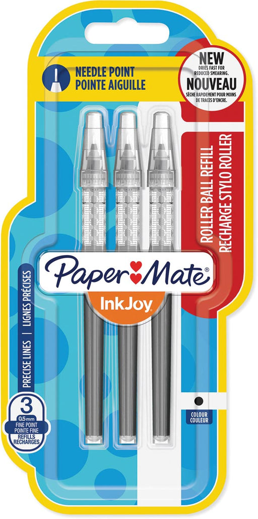 Paper Mate InkJoy vulling voor liquid-ink roller fijn, zwart, blister met 3 vullingen 12 stuks, OfficeTown