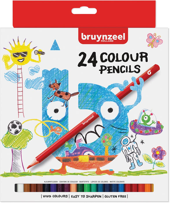 Bruynzeel Kinderkleurpotloden, set van 24 stuks in verschillende kleuren