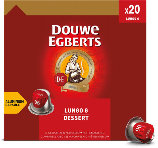 Douwe Egberts Lungo Dessert koffiecapsules, pak van 20 stuks 10 stuks, OfficeTown