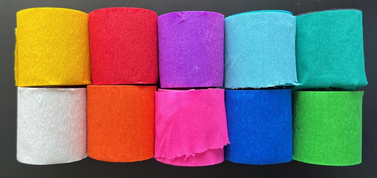 Folia crêpepapier rollenpak met geassorteerde kleuren