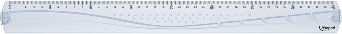 Maped lat Geometrische 40 cm, doorzichtig met antivlekboord