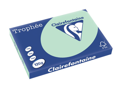 Clairefontaine Trophée Pastel, gekleurd papier, A3, 120 g, 250 vel, groen 5 stuks, OfficeTown