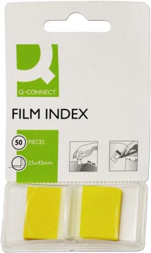Q-CONNECT Index, ft 25 x 45 mm, 50 tabs, geel
