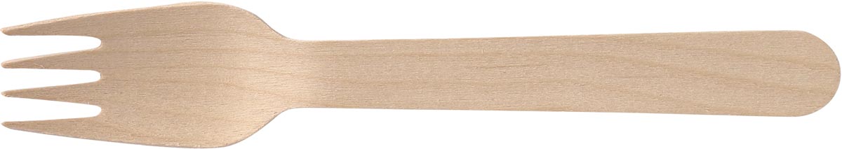 Houten vork, 16,5 cm, verpakking van 250 stuks
