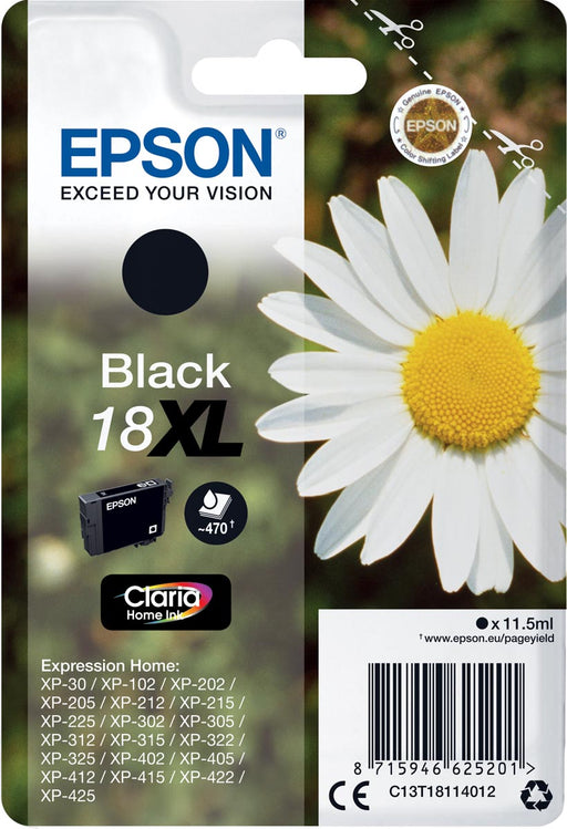 Epson inktcartridge 18XL, 470 pagina's, OEM C13T18114012, zwart 10 stuks, OfficeTown