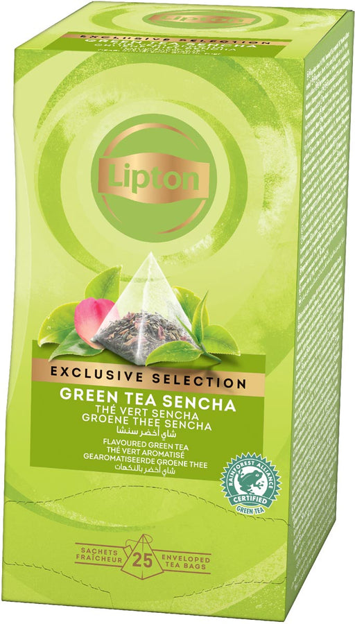 Lipton thee Exclusive Selection, groene thee Sencha, doos van 25 zakjes 6 stuks, OfficeTown