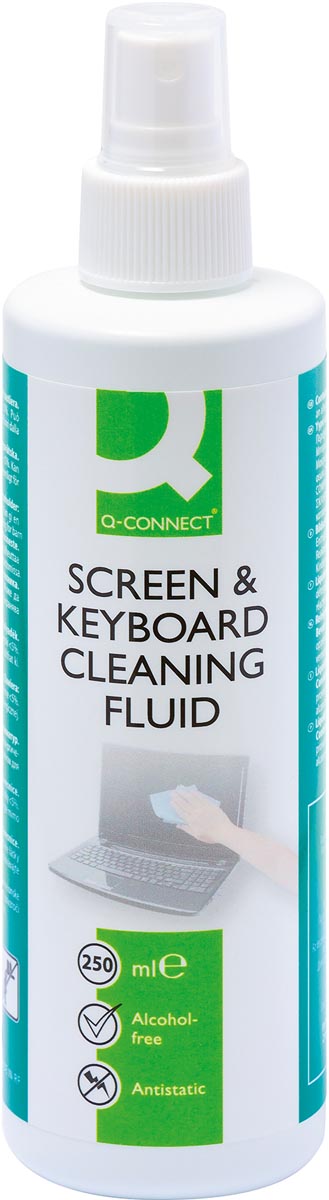 Q-CONNECT reinigingsspray voor scherm en toetsenbord, spuitbus van 250 ml 20 stuks, OfficeTown