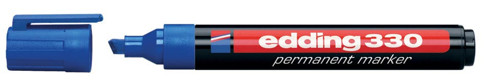 Edding permanente marker met beitelvormige punt - blauw