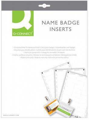 Q-Connect badge met combiklem 75 x 40 mm, doos van 50 stuks
