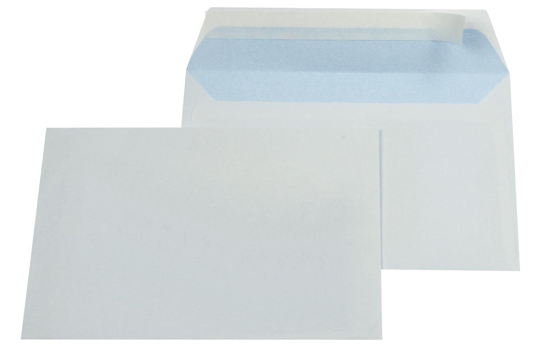 Enveloppen ft 114 x 162 mm, stripsluiting, blauwe binnenzijde, doos van 500 stuks
