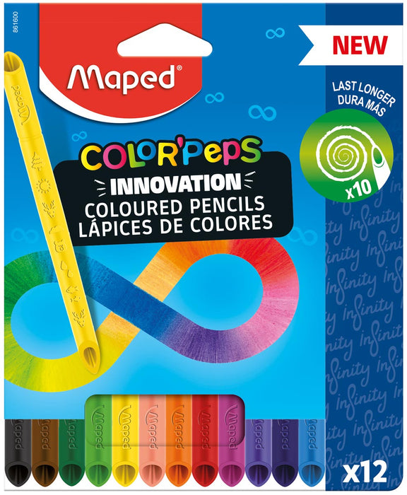 Maped Color'Peps Infinity kleurpotloden set met 12 zelfscherpende potloden