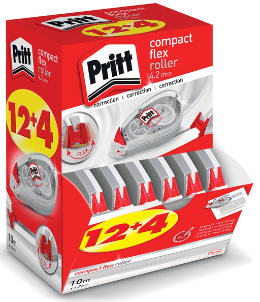 Pritt correctieroller Compact Flex 4,2 mm x 10 m, doos 12 + 4 gratis 10 stuks, OfficeTown