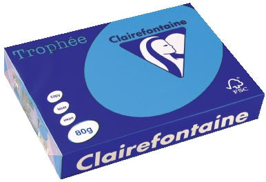 Clairefontaine Trophée Intens, gekleurd papier, A4, 80 g, 500 vel, koningsblauw 5 stuks, OfficeTown