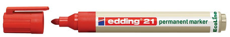Edding permanente marker Ecoline e - 21 rood voor het markeren van verschillende oppervlaktes - OfficeTown