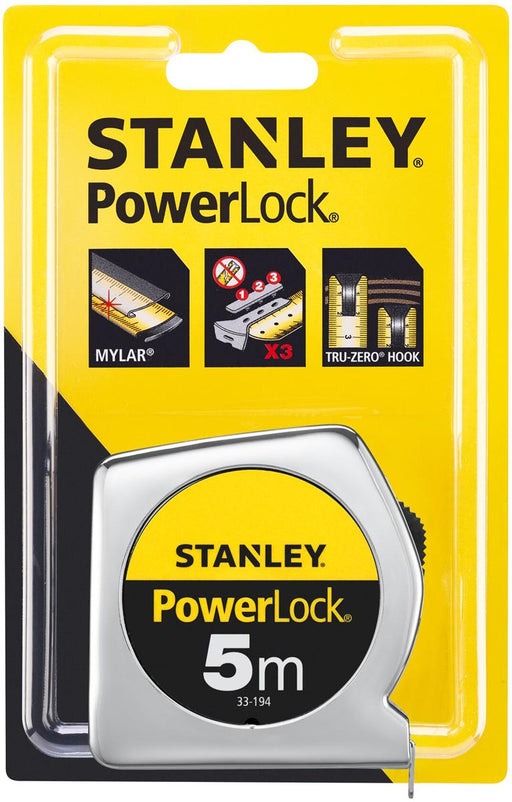 Stanley rolmeter Powerlock 5 m x 19 mm 6 stuks, OfficeTown