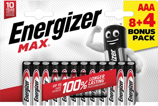 Energizer batterijen Max AAA/LR03/E92, blister van 8 + 4 6 stuks, OfficeTown