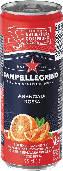 San Pellegrino limonade aranciata rossa, sleek blik van 33 cl, pak van 6 stuks 4 stuks, OfficeTown