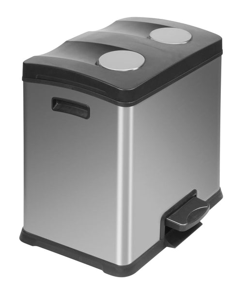 Eko prullenbak Rejoice 2 x 12 l, zilver - OfficeTown