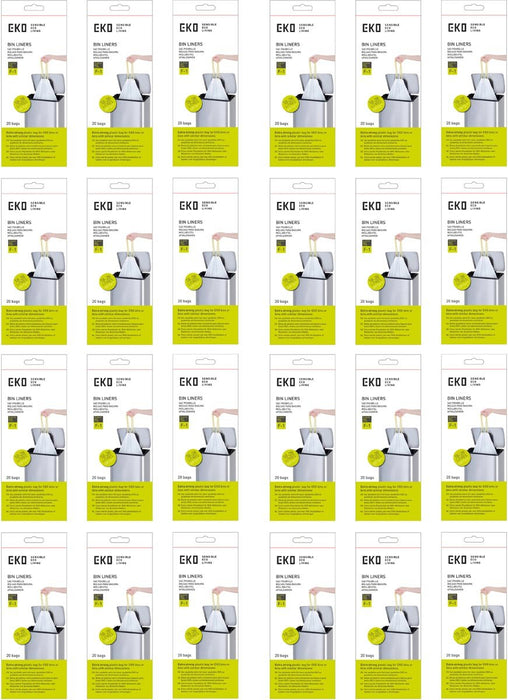 Eko vuilniszakken met trekbandsluiting, 18 - 28 liter, wit, 1 rol, 20 zakken - OfficeTown