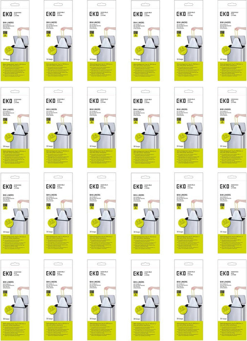 Eko vuilniszakken met trekbandsluiting, 3 - 6 liter, wit, 1 rol, 30 zakken - OfficeTown