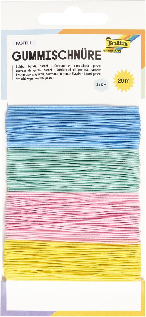 Elastisch koord van 5 m, set van 4 in diverse pastelkleuren - OfficeTown