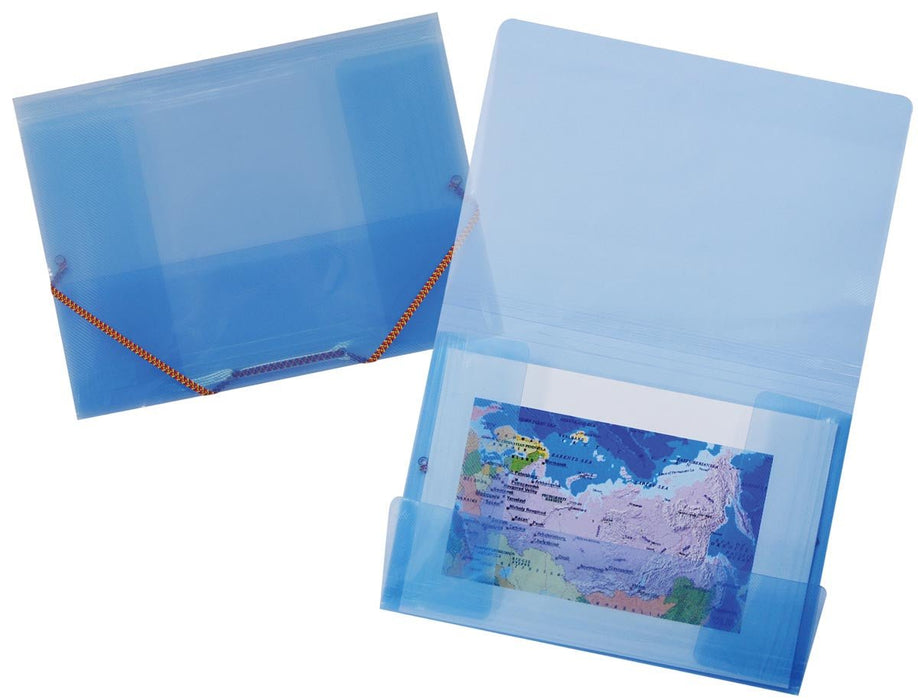 Elastomap Crystal blauw met elastosluiting - OfficeTown
