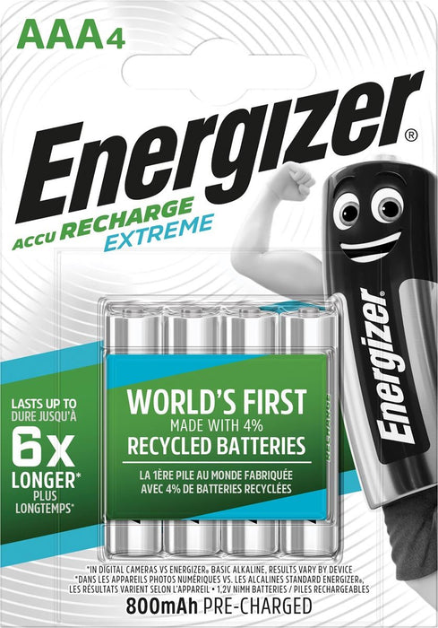 Energizer oplaadbare batterijen Extreme AAA, verpakking van 4 stuks - OfficeTown