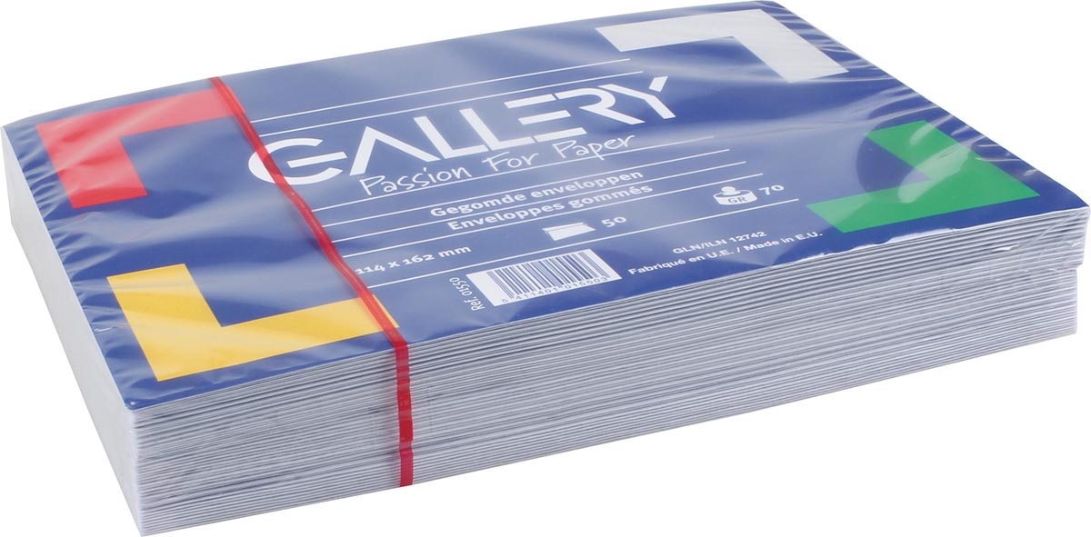 Enveloppen in de galerij van 114 x 162 mm, met gom, pak van 50 stuks - OfficeTown
