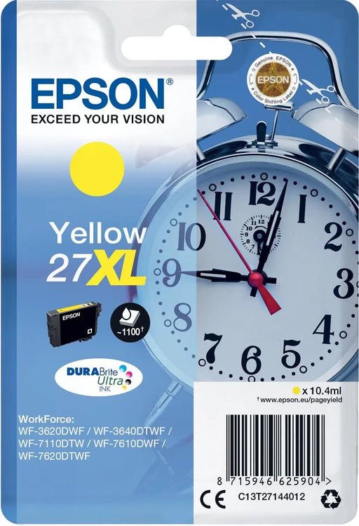 Epson inktcartridge 27XL, 1.100 pagina's, OEM C13T27144012, geel - OfficeTown