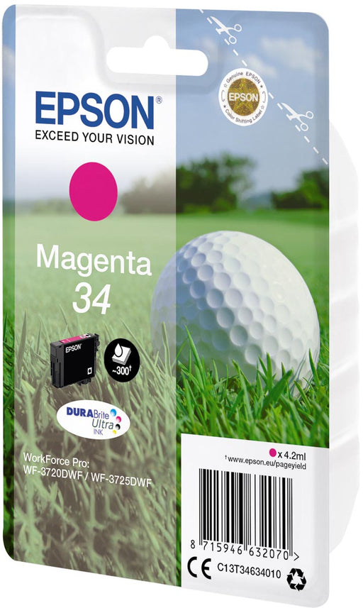 Epson inktcartridge 34, 300 pagina's, OEM C13T34634010, magenta - OfficeTown