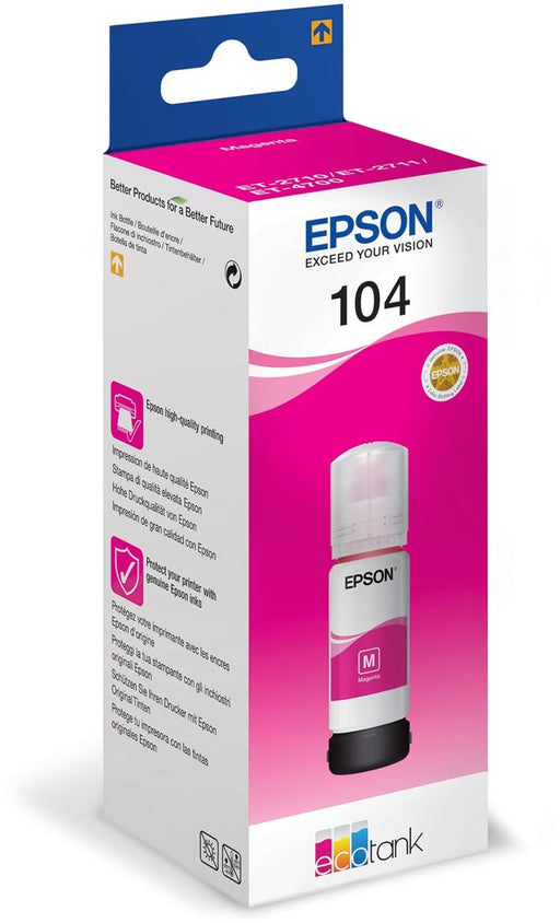 Epson inktfles 104, 7.500 pagina's, OEM C13T00P340, magenta - OfficeTown