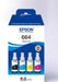 Epson inktfles 664, 4.500 - 7.500 pagina's, OEM C13T664640, 4 kleuren - OfficeTown