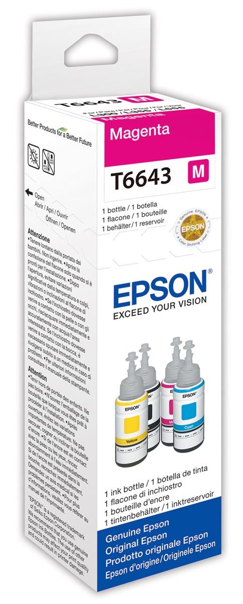 Epson inktfles T664, 6.500 pagina's, OEM C13T664340, magenta - OfficeTown