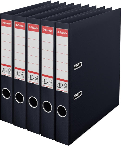 Esselte ordner Power N°1, rug van 5 cm, zwart, pak van 5 stuks - OfficeTown