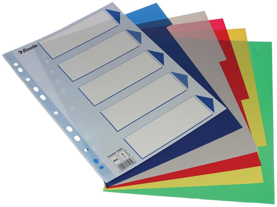 Esselte tabbladen 5 tabs van PP 115 micron A4 formaat - OfficeTown