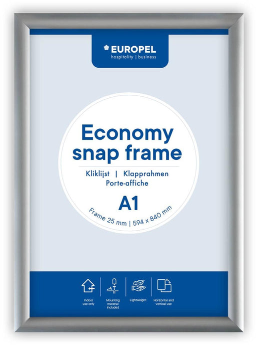 Europel clicklijst Economy, lijst 25 mm, ft A1, zilver - OfficeTown