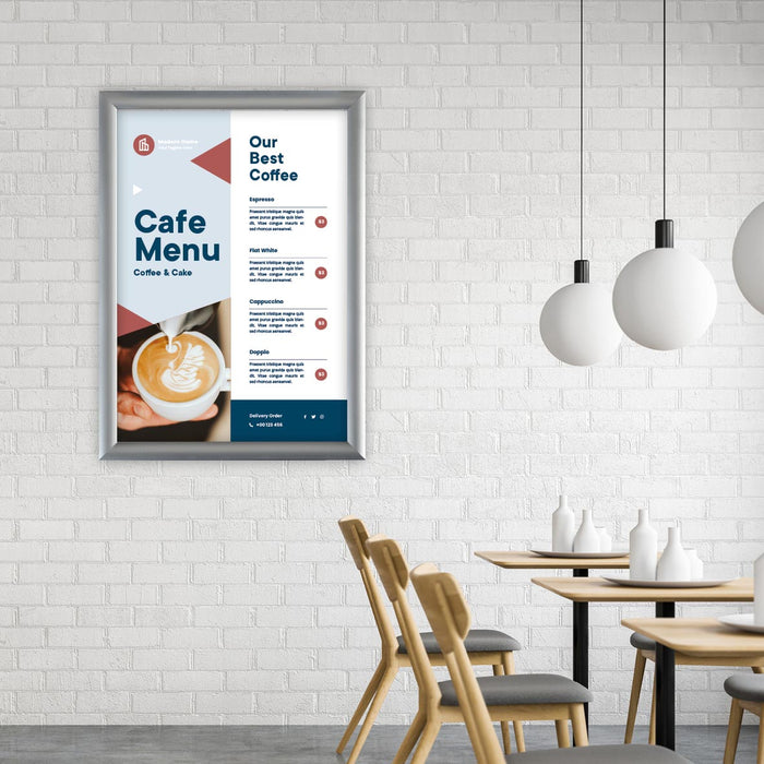 Europel clicklijst, lijst 25mm A2, zilverkleurig posterframe - OfficeTown