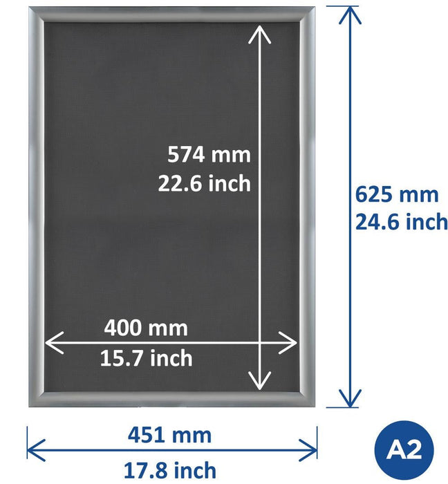 Europel clicklijst, lijst 25mm A2, zilverkleurig posterframe - OfficeTown