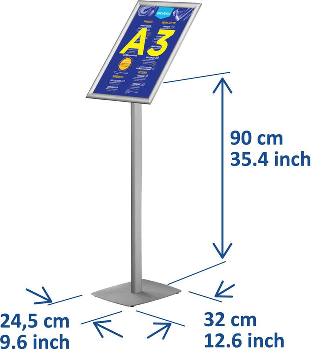 Europel info vloerstandaard voor ft A3, grijs - OfficeTown