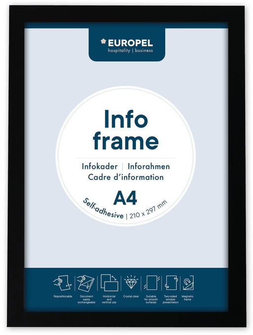 Europel zelfklevend kader ft A4, zwart, pak van 2 stuks - OfficeTown