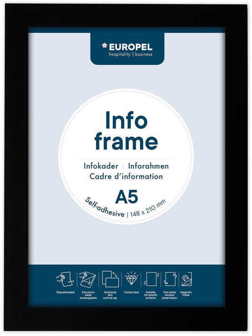 Europel zelfklevend kader ft A5, zwart, pak van 2 stuks - OfficeTown