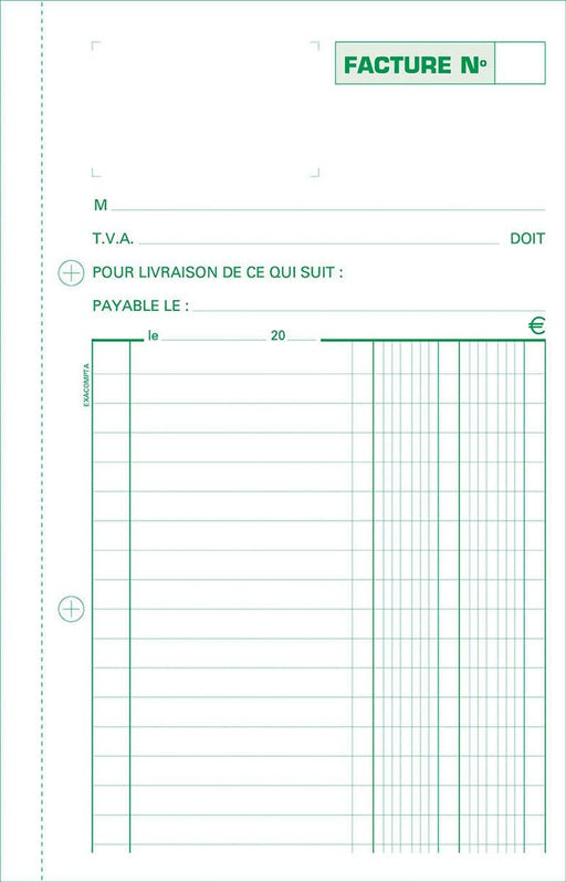 Exacompta facturen, ft 21 x 13,5 cm, dupli, Franstalig - OfficeTown