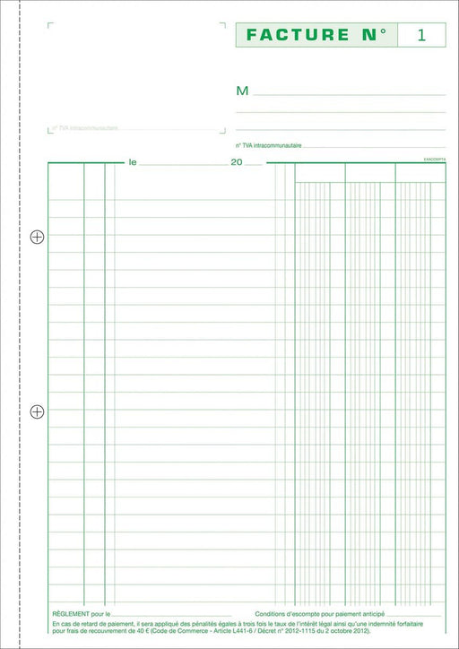 Exacompta facturen, ft 29,7 x 21 cm, dupli, Franstalig - OfficeTown