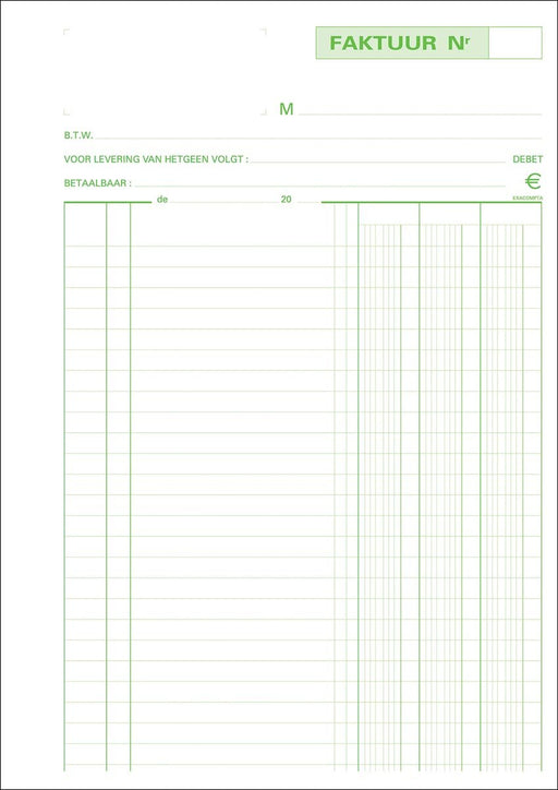 Exacompta facturen, ft 29,7 x 21 cm, dupli, verticaal, Nederlandstalig - OfficeTown