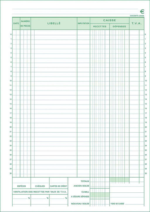 Exacompta kasboek, ft A4, Franstalig, dupli (50 x 2 vel) - OfficeTown