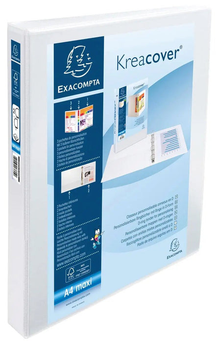 Exacompta Kreacover personaliseerbare ringmap wit 2 ringen van 25 mm - OfficeTown